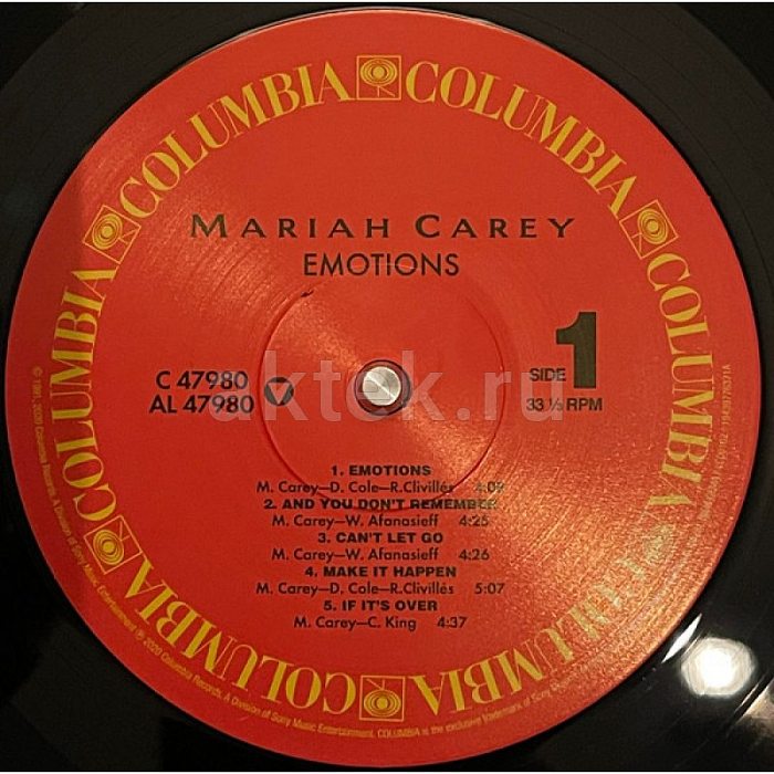 Виниловая пластинка MARIAH CAREY - EMOTIONS 180 GRAM BLACK VINYL 12" 5