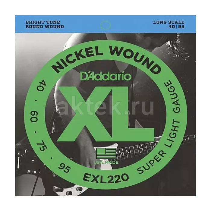D'Addario EXL220 струны для бас-гитары, 40-95