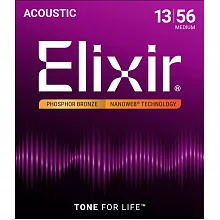 Elixir 16102 NanoWeb комплект струн, калибр 13-56, Medium