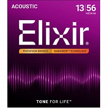 Elixir 16102 NanoWeb комплект струн, калибр 13-56, Medium