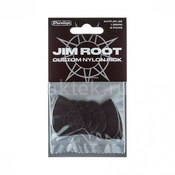Dunlop 447PJR138 Jim Root Nylon 6Pack медиаторы, нейлон, 1,38 мм 4