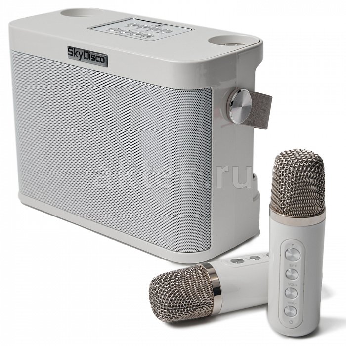 Портативная караоке колонка с микрофонами SkyDisco YS-219 white