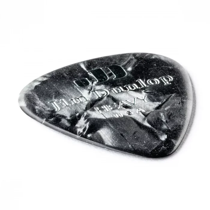 Dunlop 483P02HV Celluloid Black Pearloid Heavy медиаторы, целлулоид, 12 шт 2