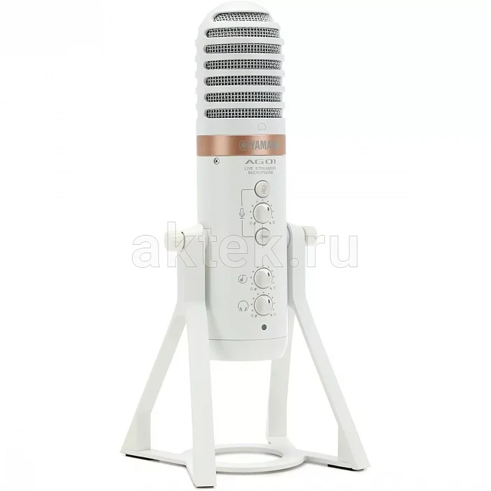 Yamaha AG01W белый конденсаторный USB-микрофон-микшер для стриминга, DSP, LOOPBACK
