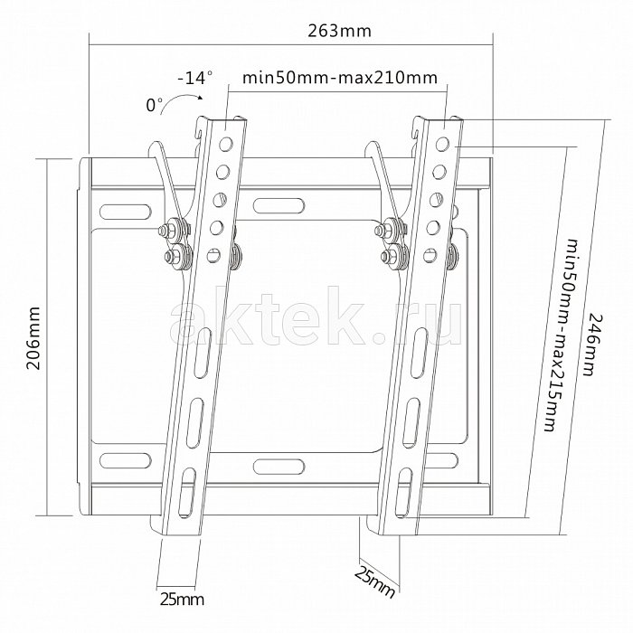 Digis DSM-3421H кронштейн ТВ 20–42″ VESA200×200 до 35кг 2
