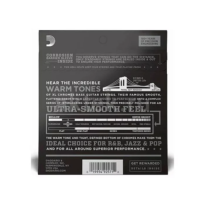 D'Addario ECB81-5 струны для 5-струнной бас-гитары, 45-132 2