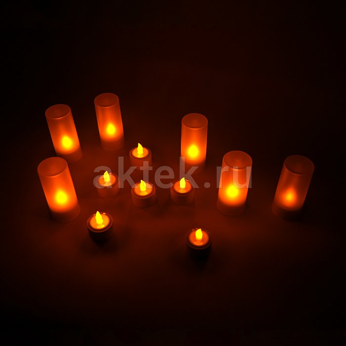 Набор чайных светодиодных свечей на аккумуляторе LED Candle 12 шт. 17