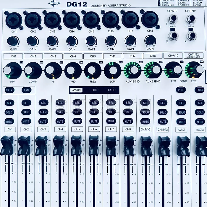 ROSS DG12 цифровой микшер, 10 каналов, Bluetooth 5