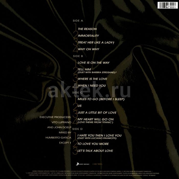 Виниловая пластинка CELINE DION - LET S TALK ABOUT LOVE 180 GRAM BLACK VINYL 12" 2