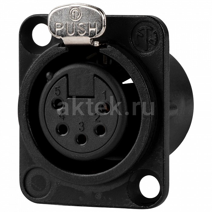 Neutrik NC5FD-L-B-1 панельный разъем XLR female черненый корпус