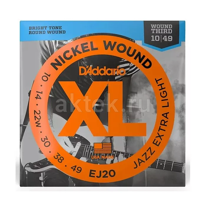 D'Addario EJ20 комплект струн с никелированной обмоткой