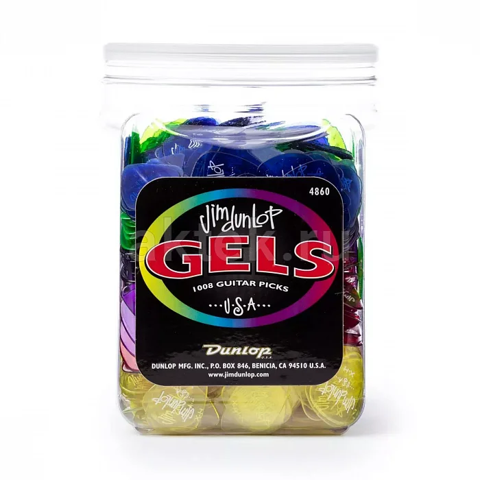 Dunlop 4860 Gels Display набор медиаторов, 5 размеров, 1008 шт