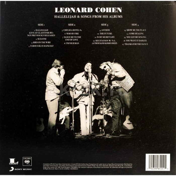 Виниловая пластинка LEONARD COHEN - HALLELUJAH & SONGS FROM HIS ALBUMS 180 GRAM BLACK VINYL 12" 2