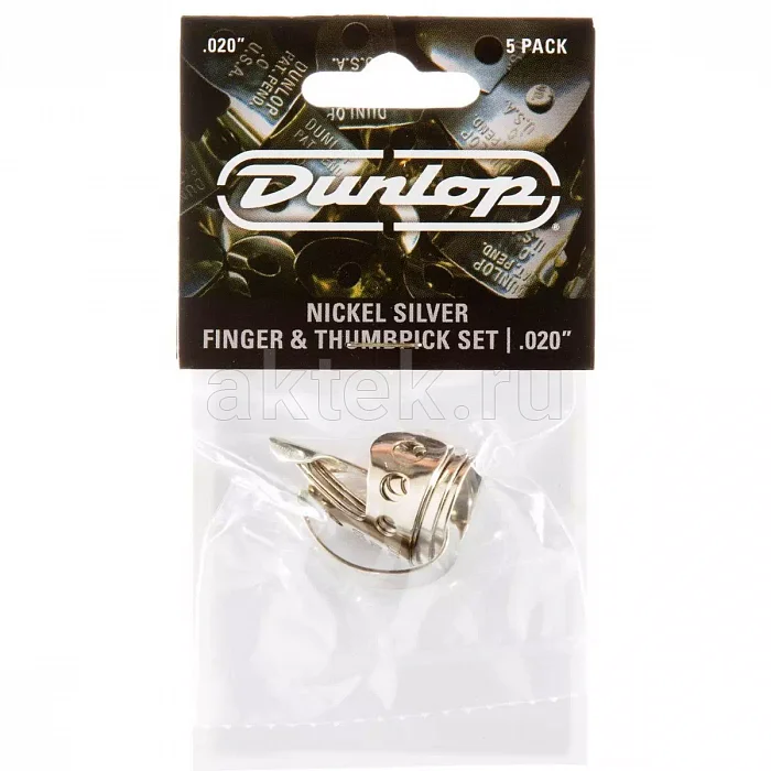 Dunlop 33P020 Nickel Silver Fingerpick 5Pack медиаторы-когти, 0,2 мм
