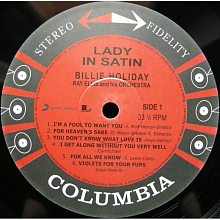 Виниловая пластинка BILLIE HOLIDAY  - LADY IN SATIN 180 GRAM BLACK VINYL 12" 3