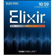 Elixir 12074 NanoWeb комплект струн семиструнной электрогитары, 10–59