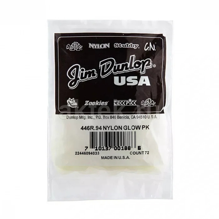 Dunlop 446R094 Nylon Glow 72Pack медиаторы, нейлон, 0,94 мм 5