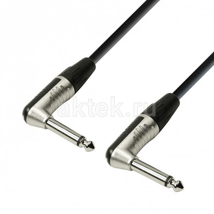 Adam Hall K4IRR0450 Black инструментальный кабель 2×TS6.3-угловой 4,5м