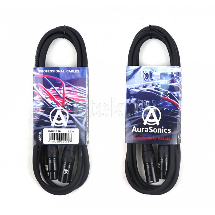 AuraSonics XMXF-2,5B кабель микрофонный XLR(F)-XLR(M), 2,5 м, 24 AWG