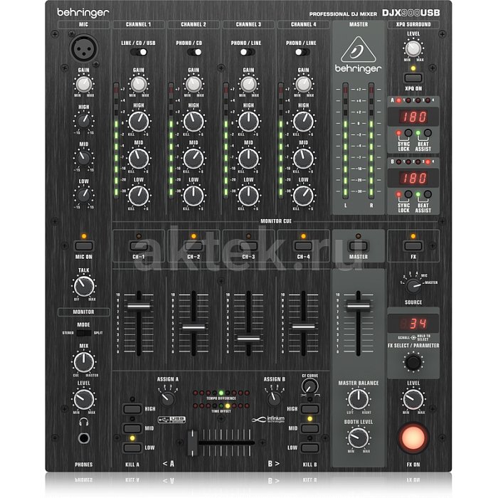 Behringer DJX900USB DJ-микшер со счетчиком темпа и USB интерфейсом (5 2