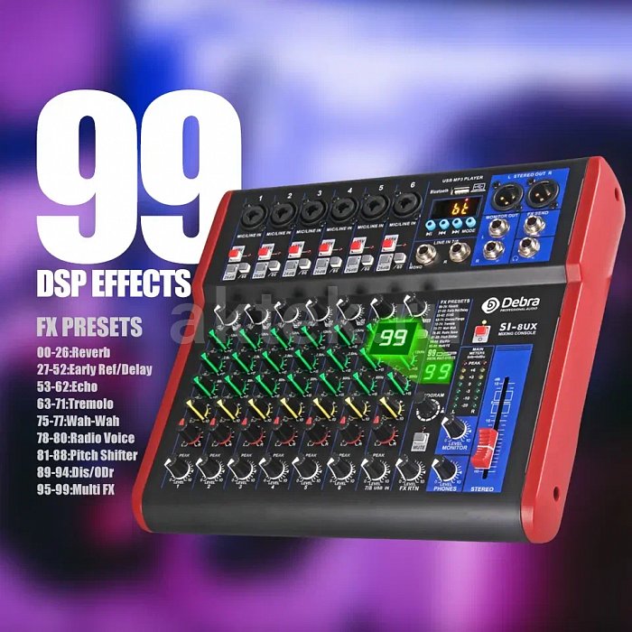 Аналоговый микшер с эффектами Debra SI-8UX 3