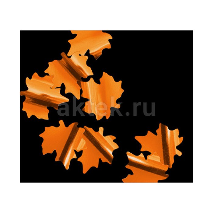 Металлизированное конфетти Клен 5см 1кг оранжевый 2