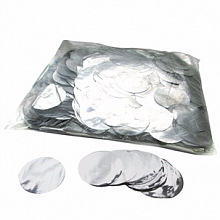 Металлизированное конфетти Круг 4,1 см серебро 1кг