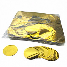 Металлизированное конфетти Круг 4,1 см золото 1кг