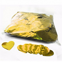 Металлизированное конфетти Сердца 4,1 см золото 1кг