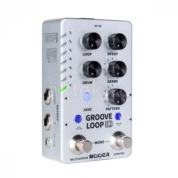 Mooer Groove Loop X2 стереолупер и драм-машина, 121 грув