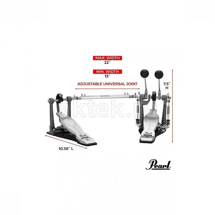 Pearl P-1032 Eliminator Solo двойная педаль бас-барабана, двойная цепь 4