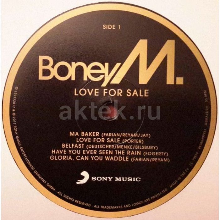 Виниловая пластинка BONEY M - LOVE FOR SALE 180 GRAM BLACK VINYL 12" 3