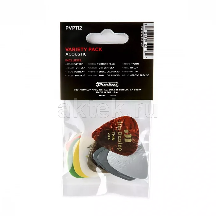 Dunlop PVP112 Variety Acoustic 12Pack медиаторы, нейлон, 12 шт 2