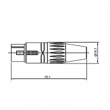ROXTONE RX3FP-NT/50 разъём XLR, серебристый, гнездо 3 ROXTONE RX3FP-NT/50 разъём XLR, серебристый, гнездо 3