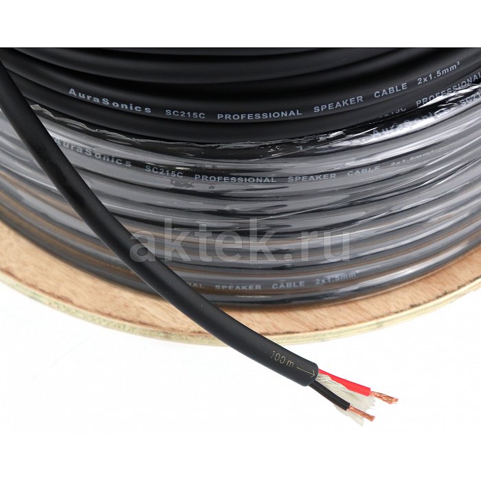 AuraSonics SC215C акустический кабель 2x1,5 мм², 15 AWG, Ø7,2 мм, чёрный 2