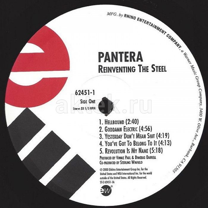 Виниловая пластинка PANTERA - REINVENTING THE STEEL BLACK VINYL 12" 3