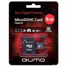   microSDHC+SD Qumo 8 Gb Class 10