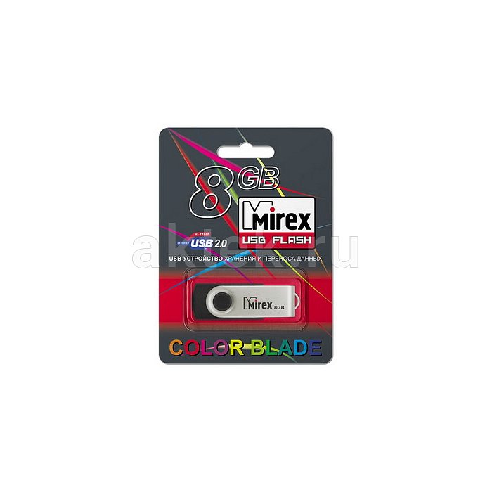 USB флешка Mirex Swivel Rubber Black 8Гб 2