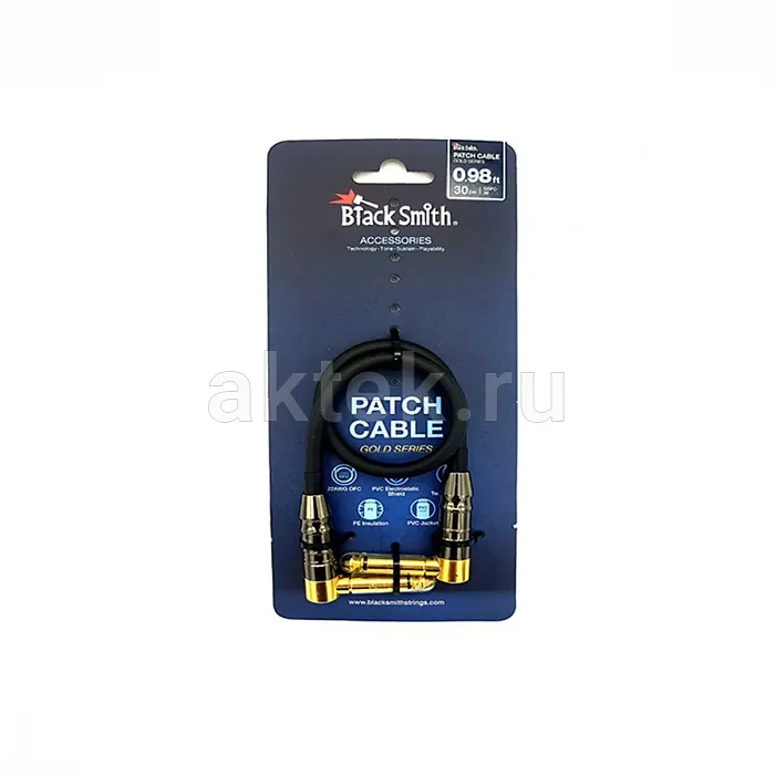 BlackSmith Patch Cable Gold Series 0.98ft инструментальный кабель