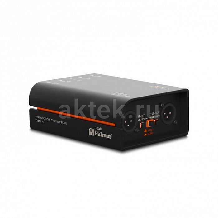 Palmer RIVER naab пассивный двухканальный медийный DI-бокс 3,5/6,3мм/RCA–XLR 3