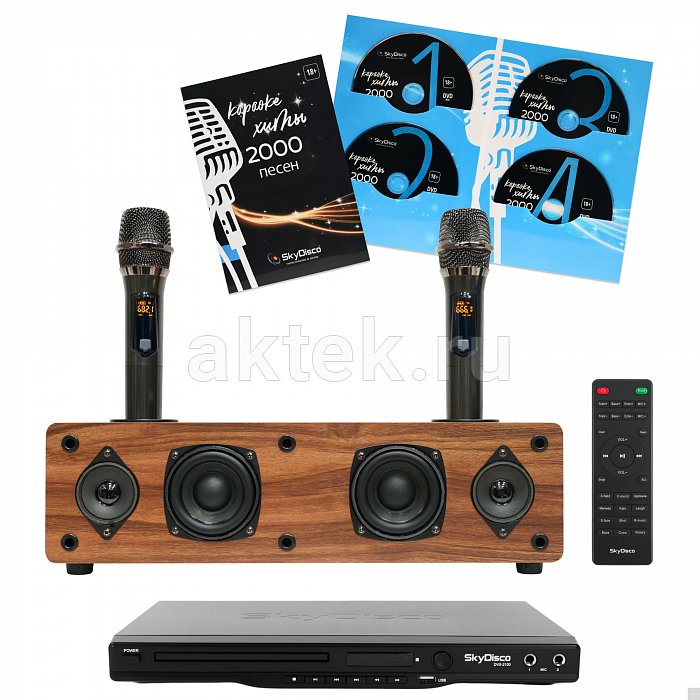 Домашний комплект караоке SkyDisco Karaoke Home Set Plus Final Bass Artifact: DVD-плеер, микрофоны, акустика, диск 2000 песен