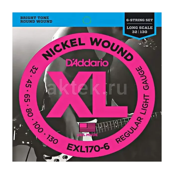 D'Addario EXL170-6 комплект струн, 6 струн, калибр 32-130