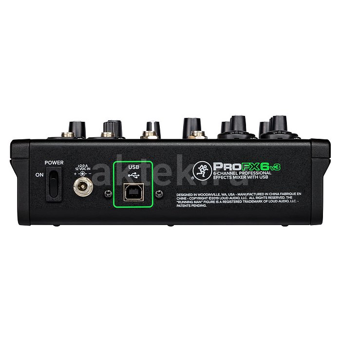 6-канальный микшер с процессором эффектов MACKIE ProFX6v3+ 2