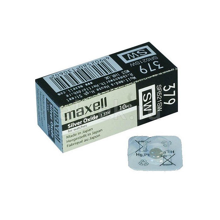 Часовая батарейка MAXELL SR521SW 379 2