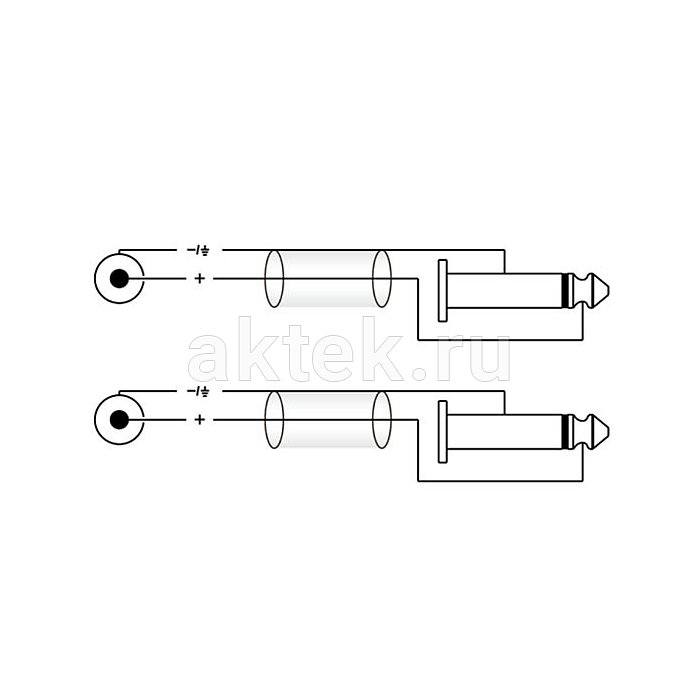 ROXTONE PACC200/2 аудиокабель Jack 6,3–RCA, 2 м, 2×2×0,22 мм² 3