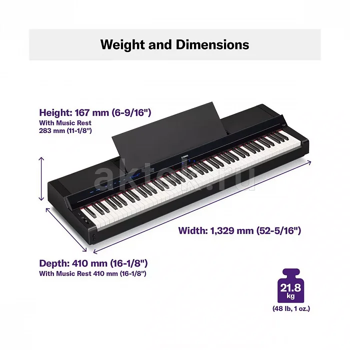 Yamaha P-S500B цифровое пианино, 88 клавиш, молоточковая механика, 256 голосов 7