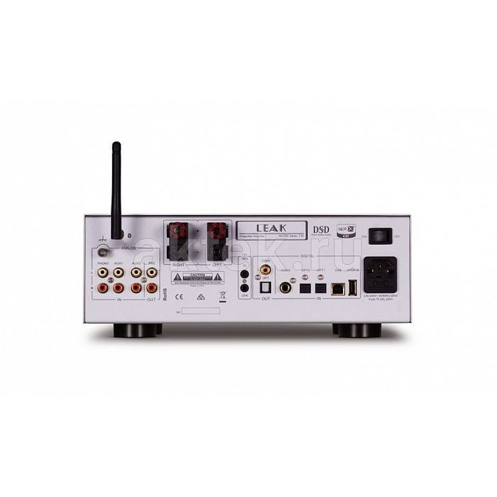 Leak Stereo 130 Silver интегральный стереоусилитель, 2×45 Вт, Bluetooth aptX 4