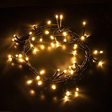 Гирлянда нить с эффектом мерцания (черный провод) NEON-NIGHT 100x3,7 Вт LED 10м теплый белый