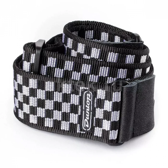 Dunlop D3831BK Classic Black/White Check гитарный ремень 2
