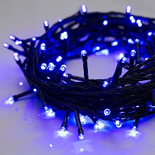 Гирлянда нить (черный провод) NEON-NIGHT 100x3,7 Вт LED 10м синий